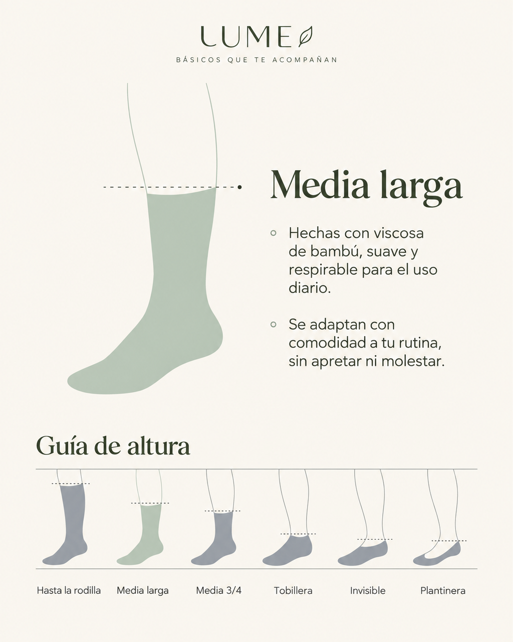 Medias Largas Bambú Lume