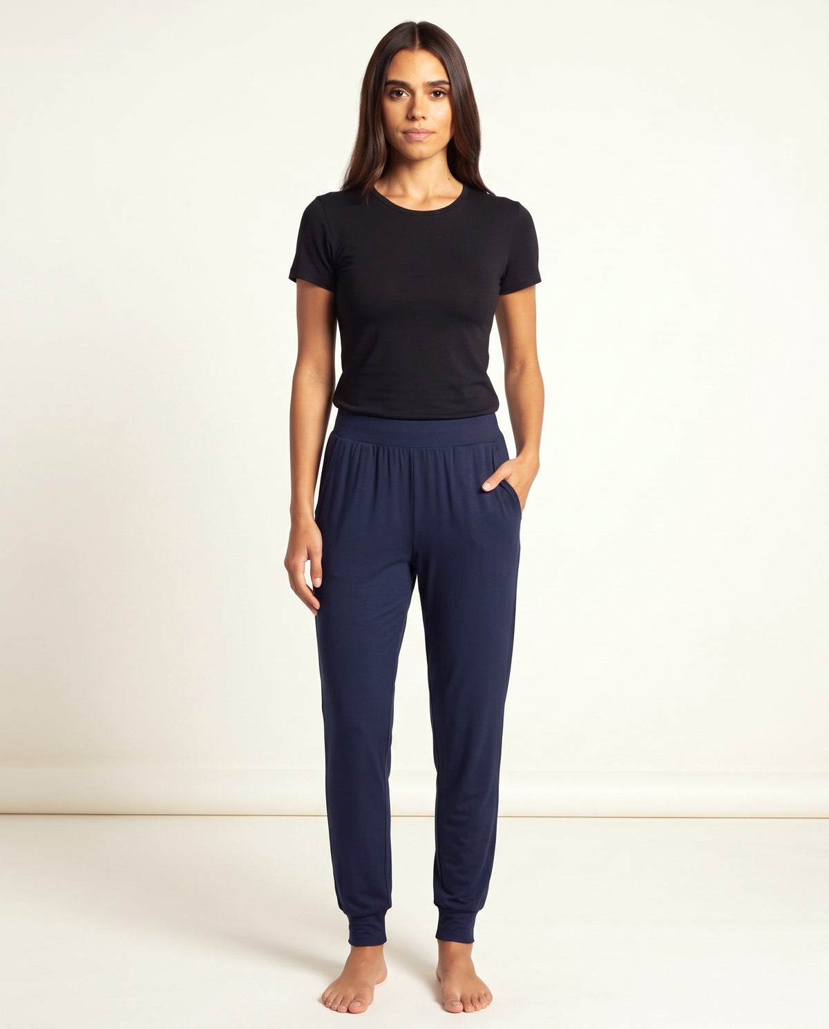 Pantalón Homewear Bambú azul noche, frente
