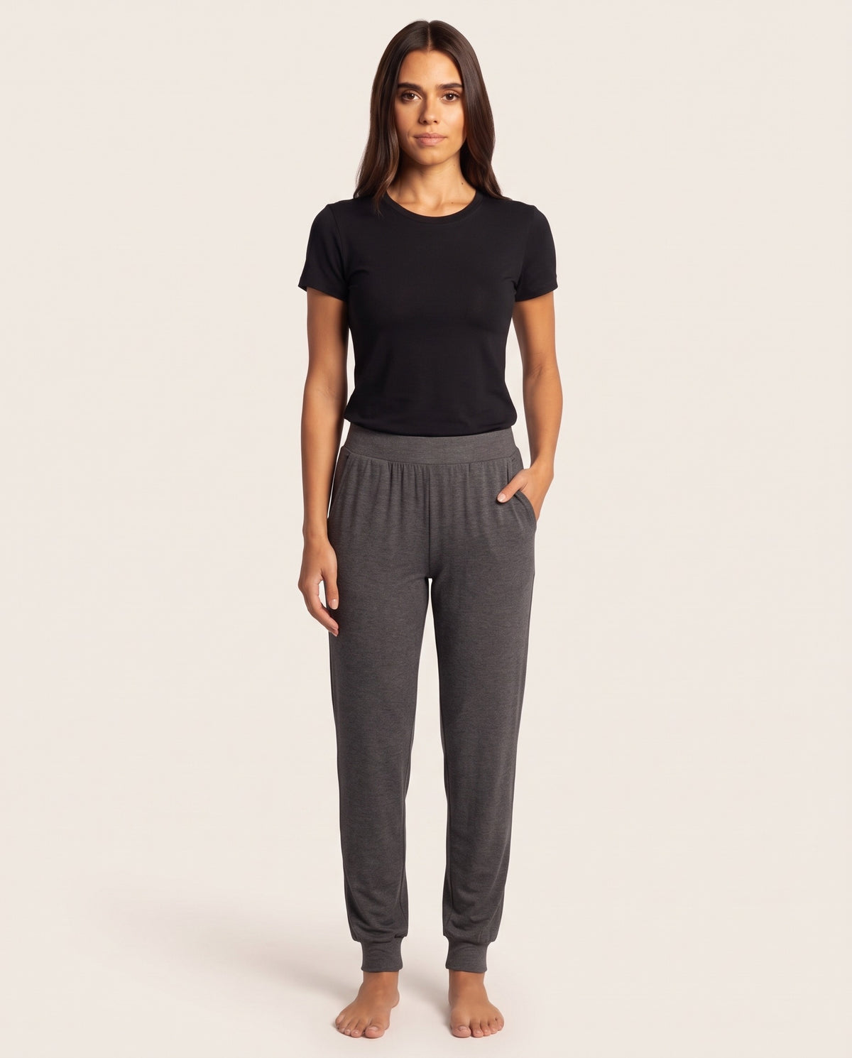 Pantalón Homewear Bambú gris, frente
