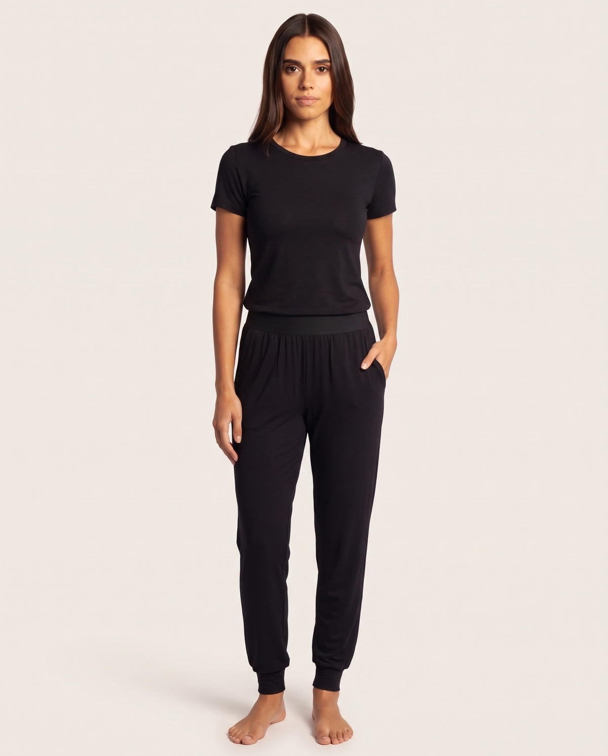Pantalón Homewear Bambú negro, frente