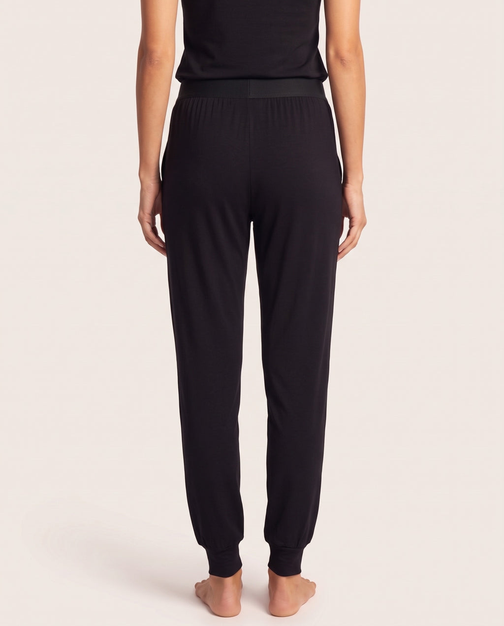 Pantalón Homewear Bambú negro, espalda
