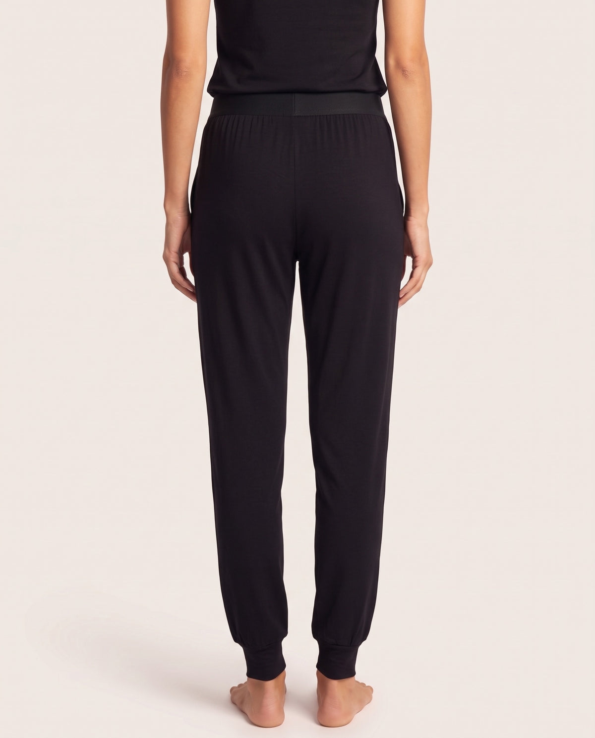 Pantalón Homewear Bambú negro, espalda