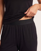 Pantalón Homewear Bambú negro, cintura con elástico