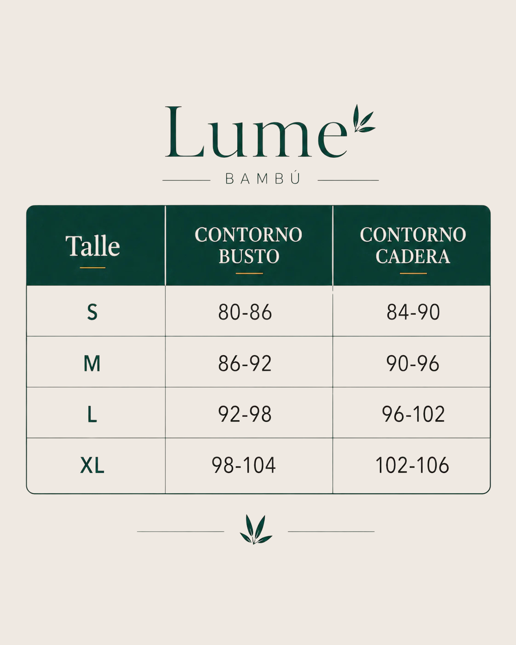 Guía de talles LUME