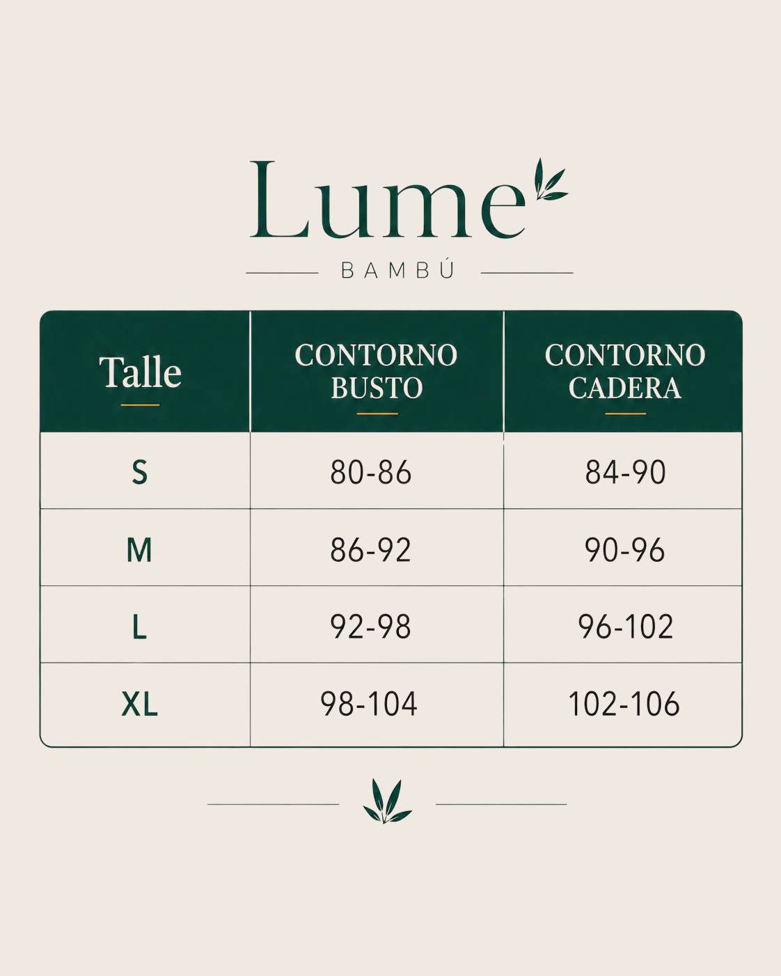 Guía de talles LUME